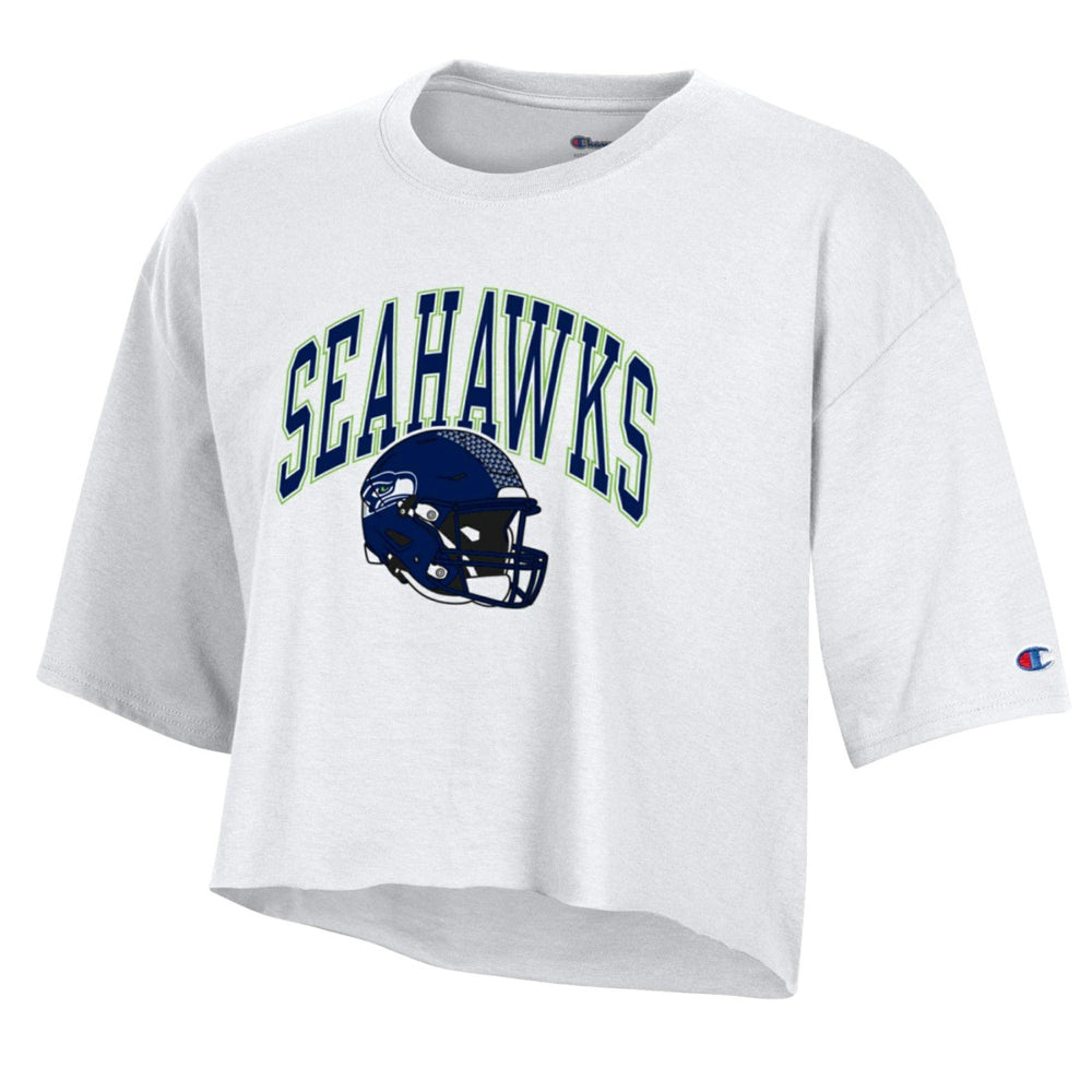 Seattle Seahawks Champion Women's Boyfriend Cropped T-Shirt - White sale