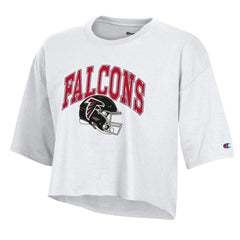 Atlanta Falcons Champion Women's Boyfriend Cropped T-Shirt - White on sale