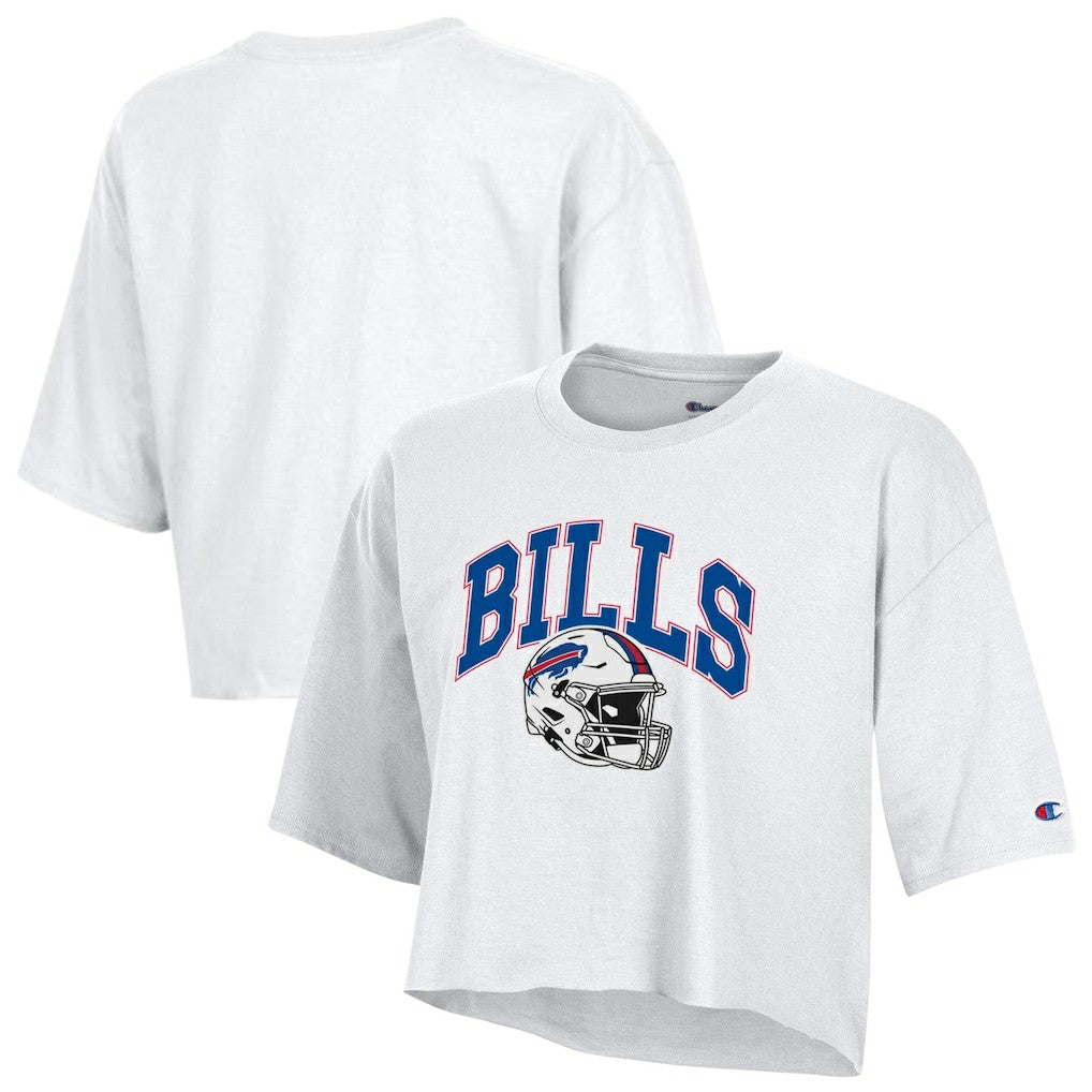 Buffalo Bills Champion Women's Boyfriend Cropped T-Shirt - White for sale