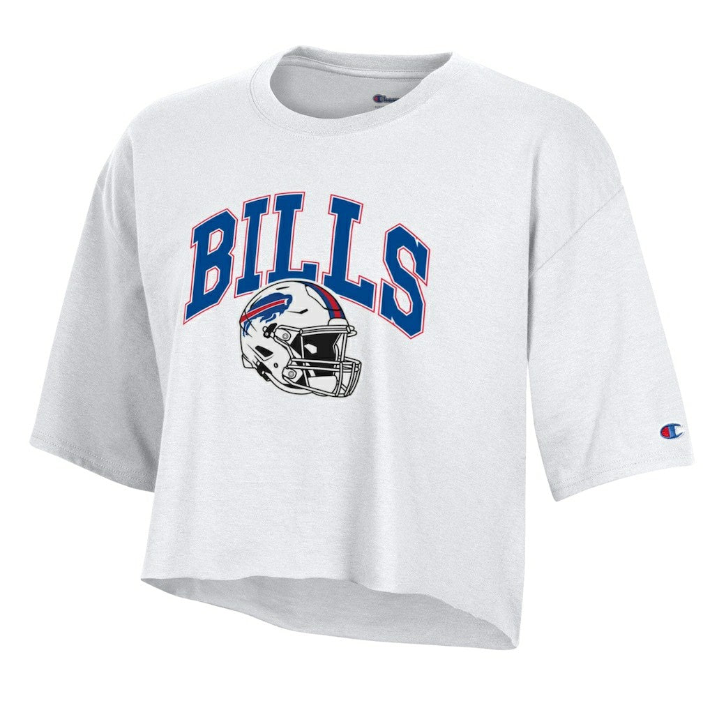 Buffalo Bills Champion Women's Boyfriend Cropped T-Shirt - White for sale