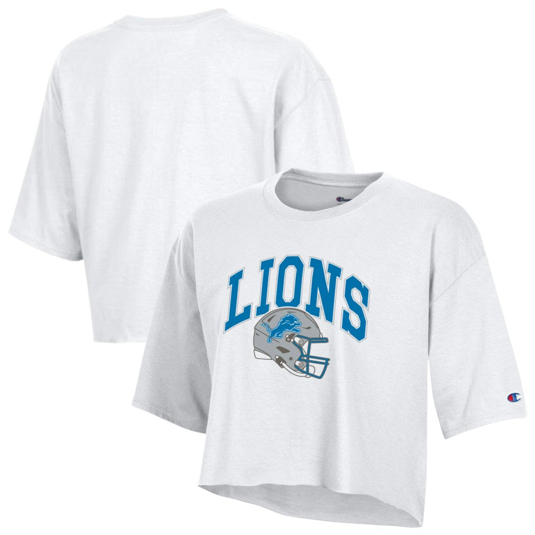 Detroit Lions Champion Women's Boyfriend Cropped T-Shirt - White for sale