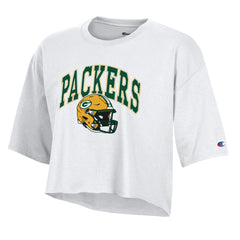 Green Bay Packers Champion Women's Boyfriend Cropped T-Shirt - White on sale