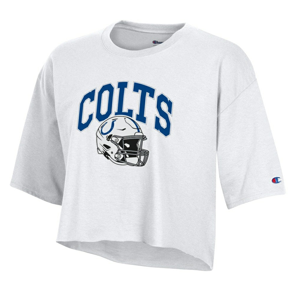 Indianapolis Colts Champion Women's Boyfriend Cropped T-Shirt - White discount