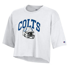 Indianapolis Colts Champion Women's Boyfriend Cropped T-Shirt - White discount