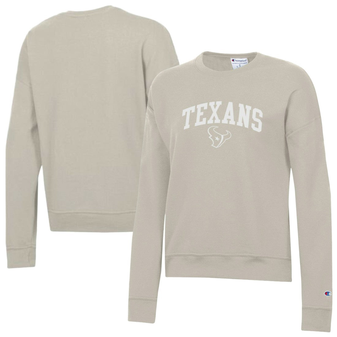 Houston Texans Champion Women's Powerblend Cocoa Butter Fleece Sweatshirt - Light Brown for sale