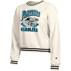 Carolina Panthers Champion Women's Reverse Weave Fleece Sweatshirt - Cream for sale