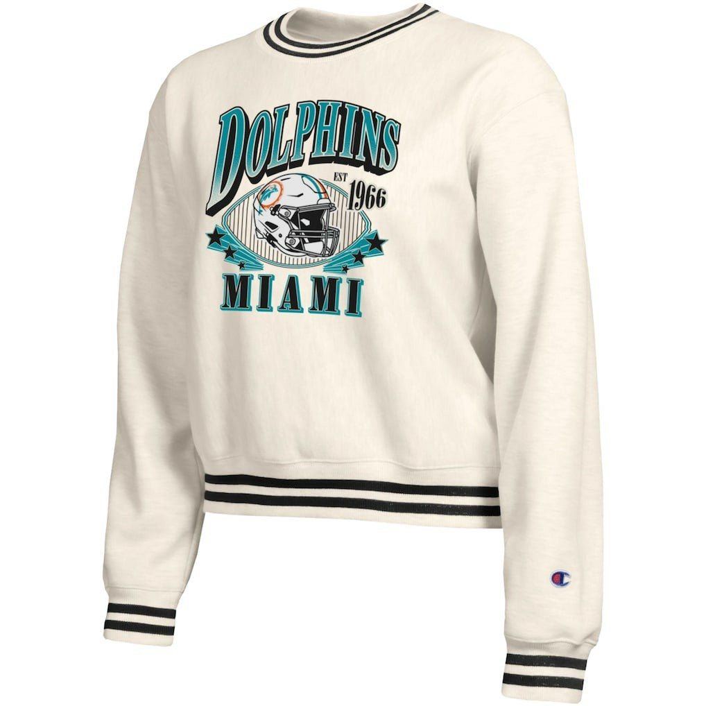Miami Dolphins Champion Women's Reverse Weave Fleece Sweatshirt - Cream for sale