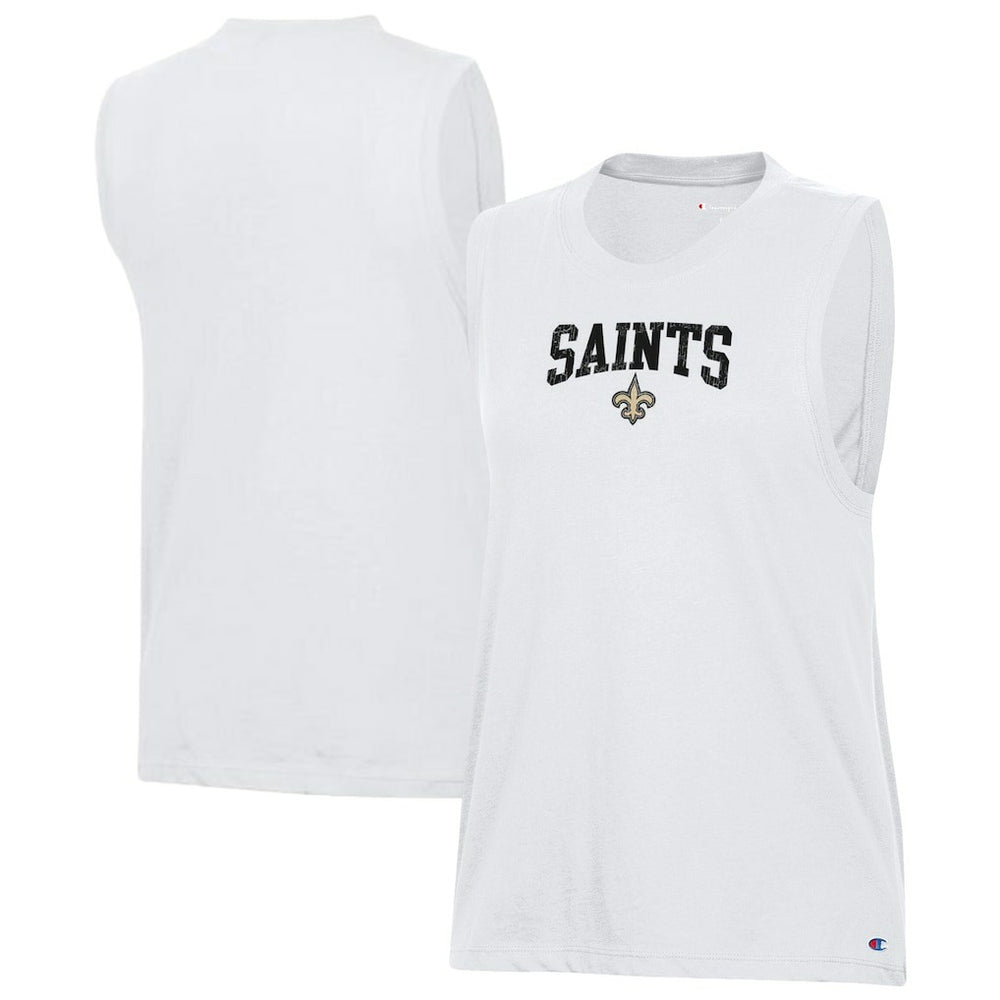 New Orleans Saints Champion Women's Muscle Tank Top - White sale