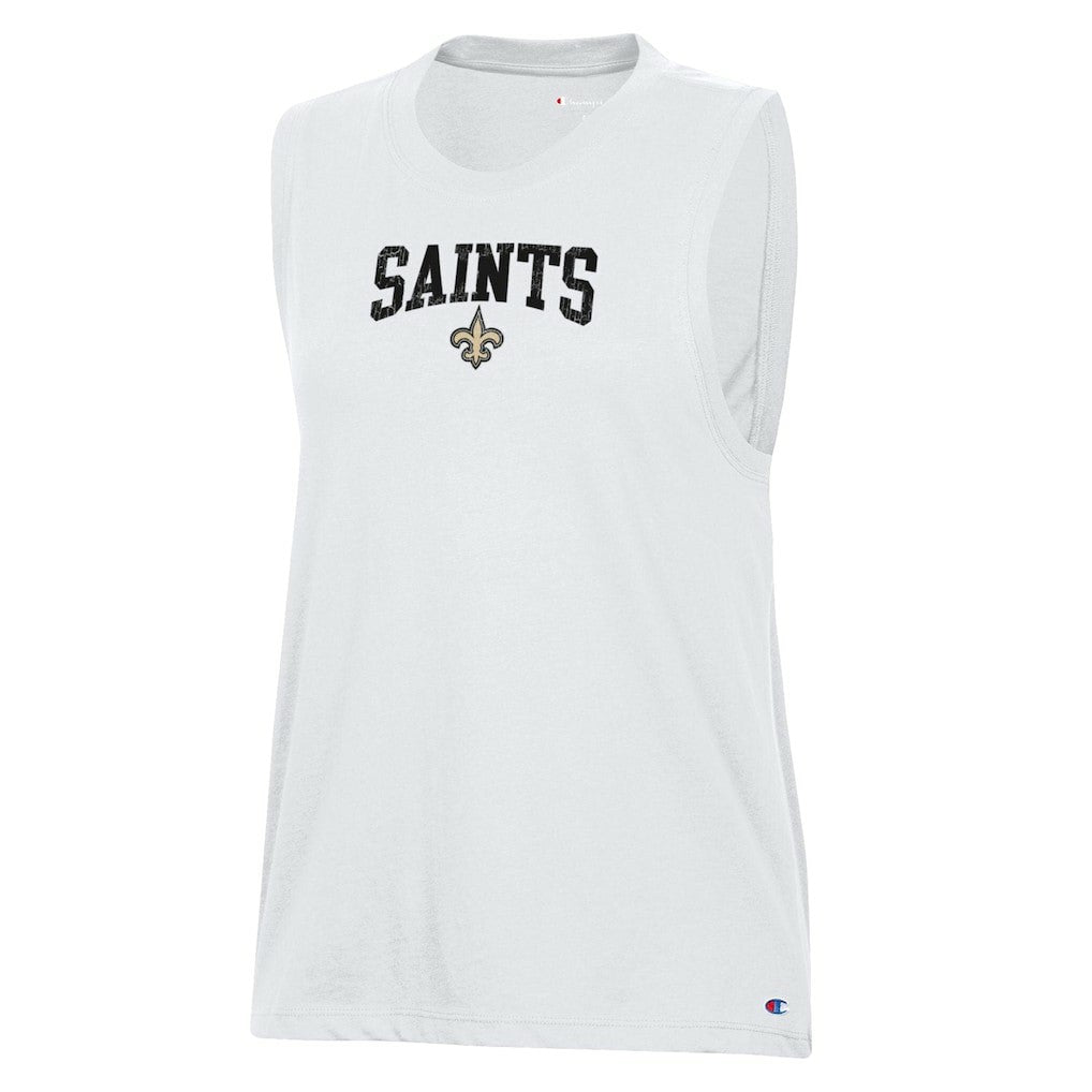 New Orleans Saints Champion Women's Muscle Tank Top - White sale