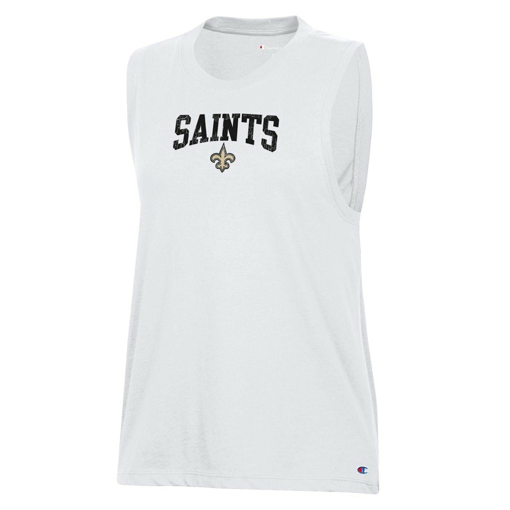 New Orleans Saints Champion Women's Muscle Tank Top - White sale