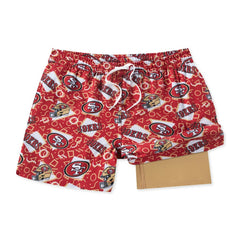 San Francisco 49ers Chubbies Game Day Fit Classic Lined Swim Trunks - Red sale