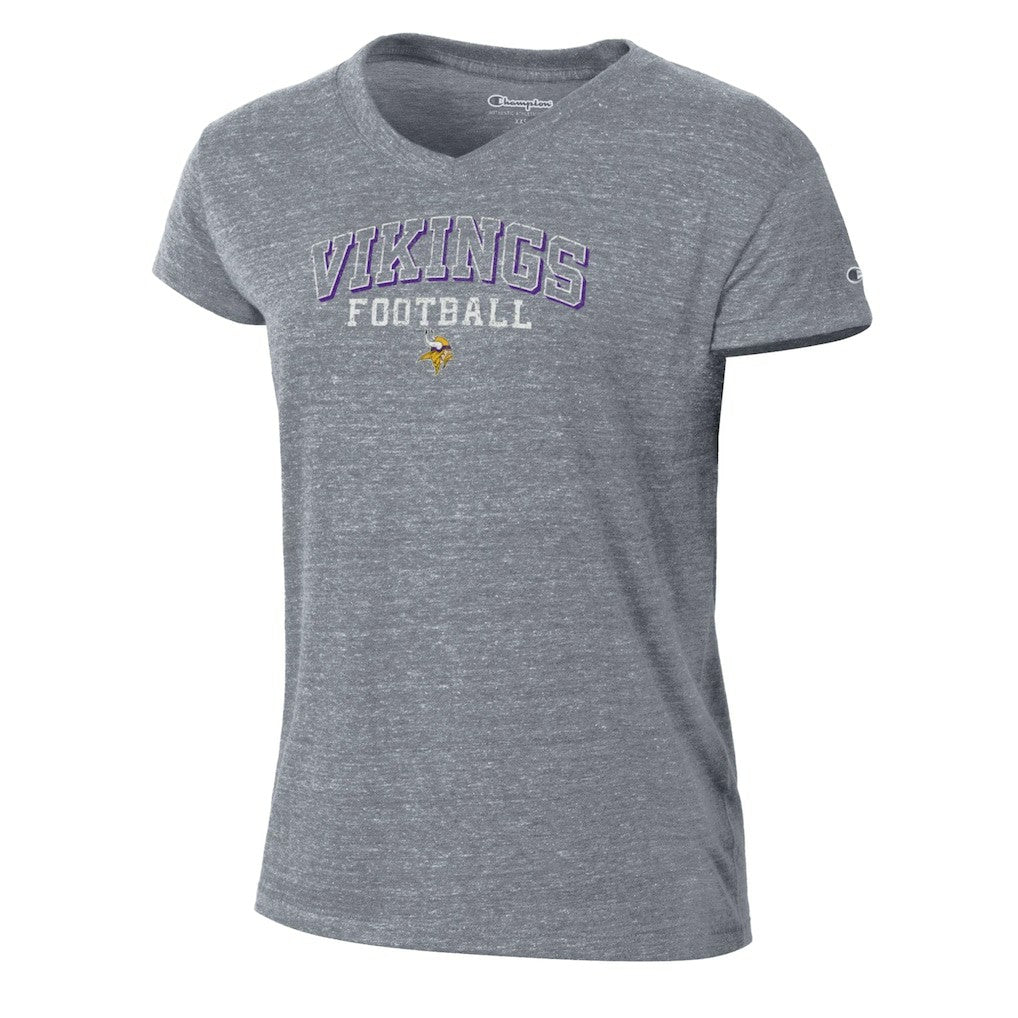 Minnesota Vikings Champion Women's Triumph Tri-Blend V-Neck T-Shirt - Heather Gray on sale