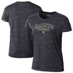 New Orleans Saints Champion Women's Triumph Tri-Blend V-Neck T-Shirt - Black outlet