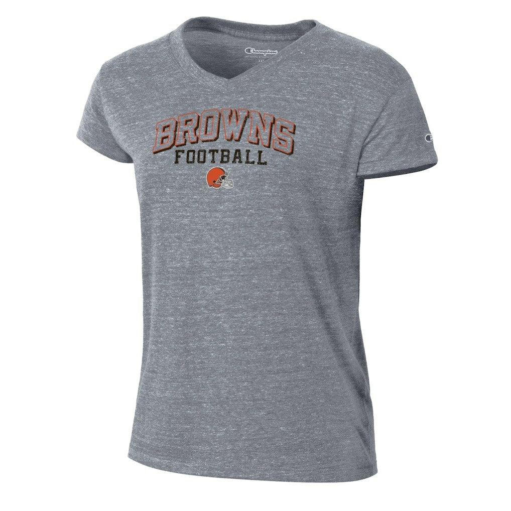 Cleveland Browns Champion Women's Triumph Tri-Blend V-Neck T-Shirt - Heather Gray for sale
