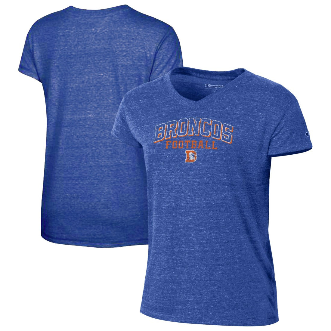 Denver Broncos Champion Women's Triumph Tri-Blend V-Neck T-Shirt - Royal sale