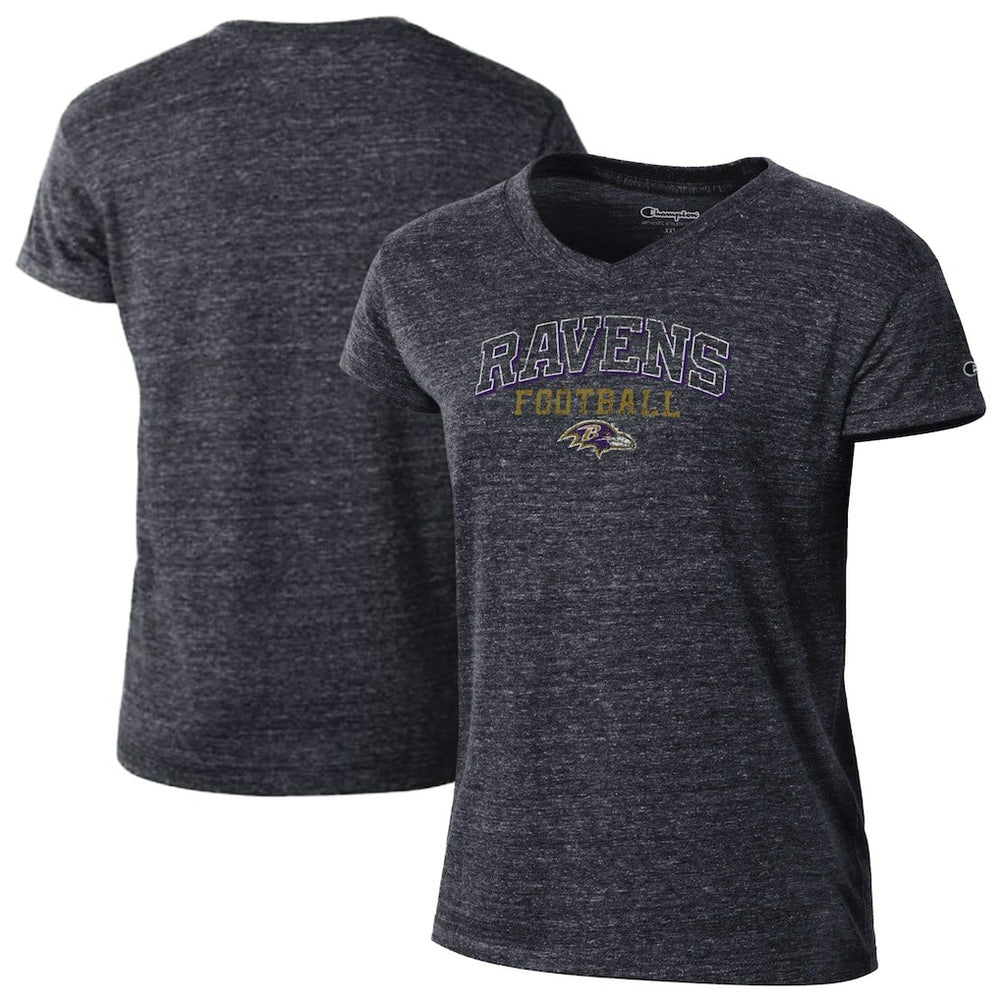 Baltimore Ravens Champion Women's Triumph Tri-Blend V-Neck T-Shirt - Black on sale