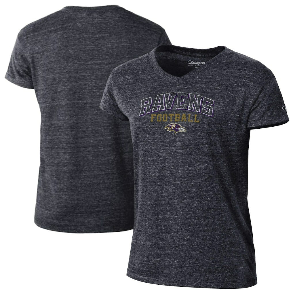 Baltimore Ravens Champion Women's Triumph Tri-Blend V-Neck T-Shirt - Black on sale