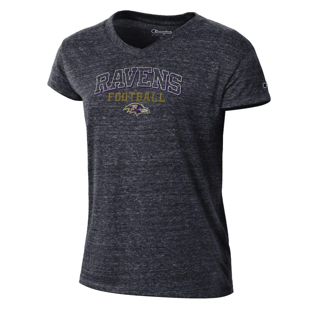 Baltimore Ravens Champion Women's Triumph Tri-Blend V-Neck T-Shirt - Black on sale