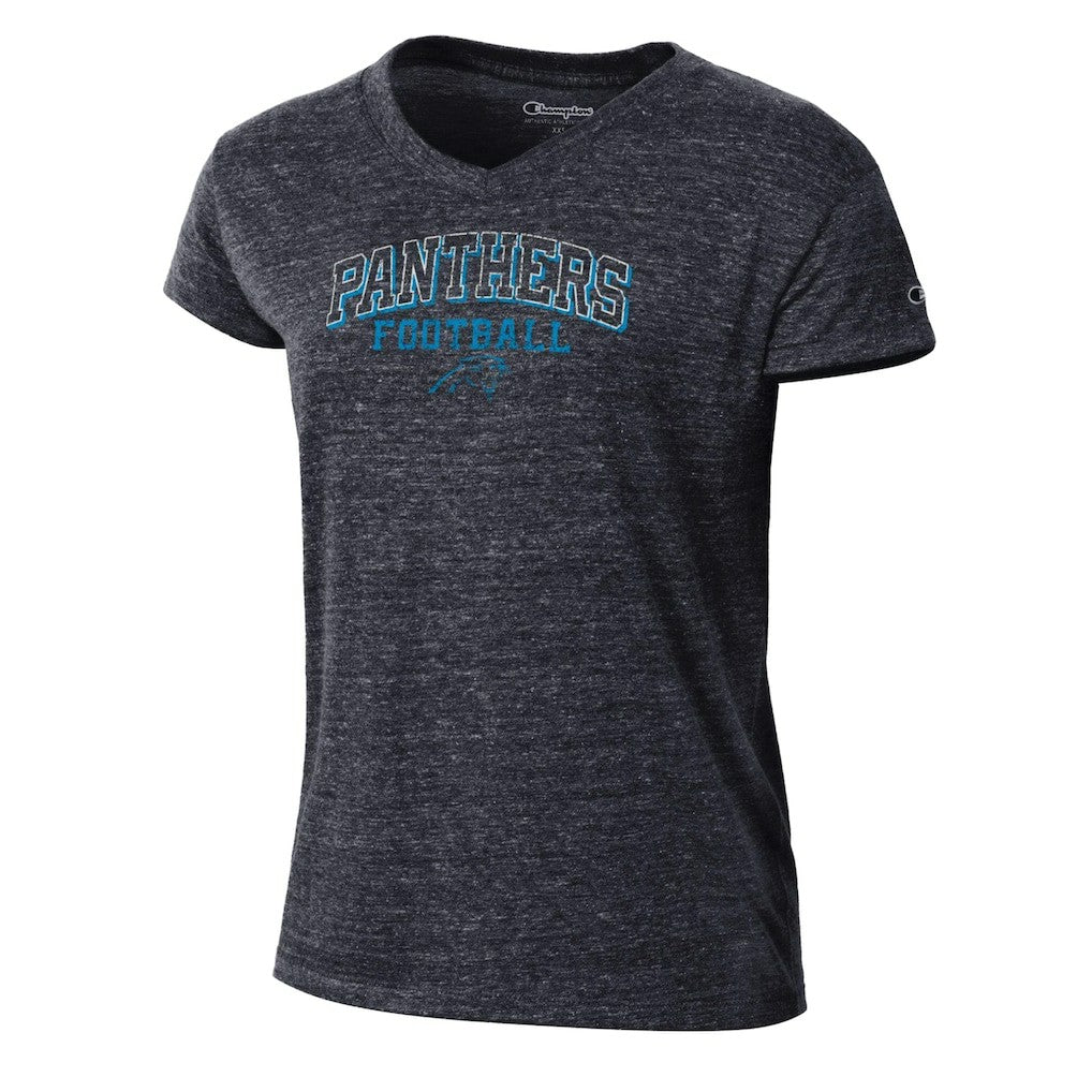 Carolina Panthers Champion Women's Triumph Tri-Blend V-Neck T-Shirt - Black on sale