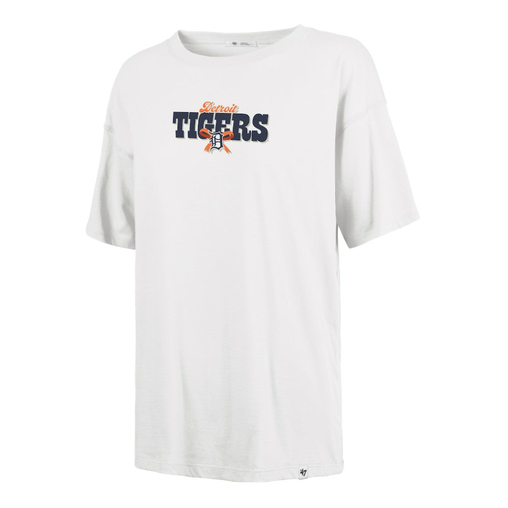 Detroit Tigers Women's Bow & Banner Sadie T-Shirt Sand