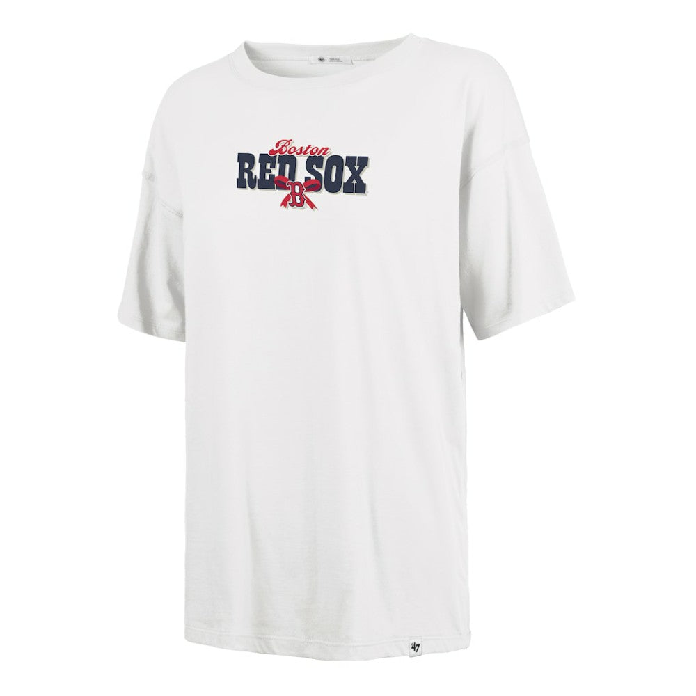 Boston Red Sox Women's Bow & Banner Sadie T-Shirt Sand