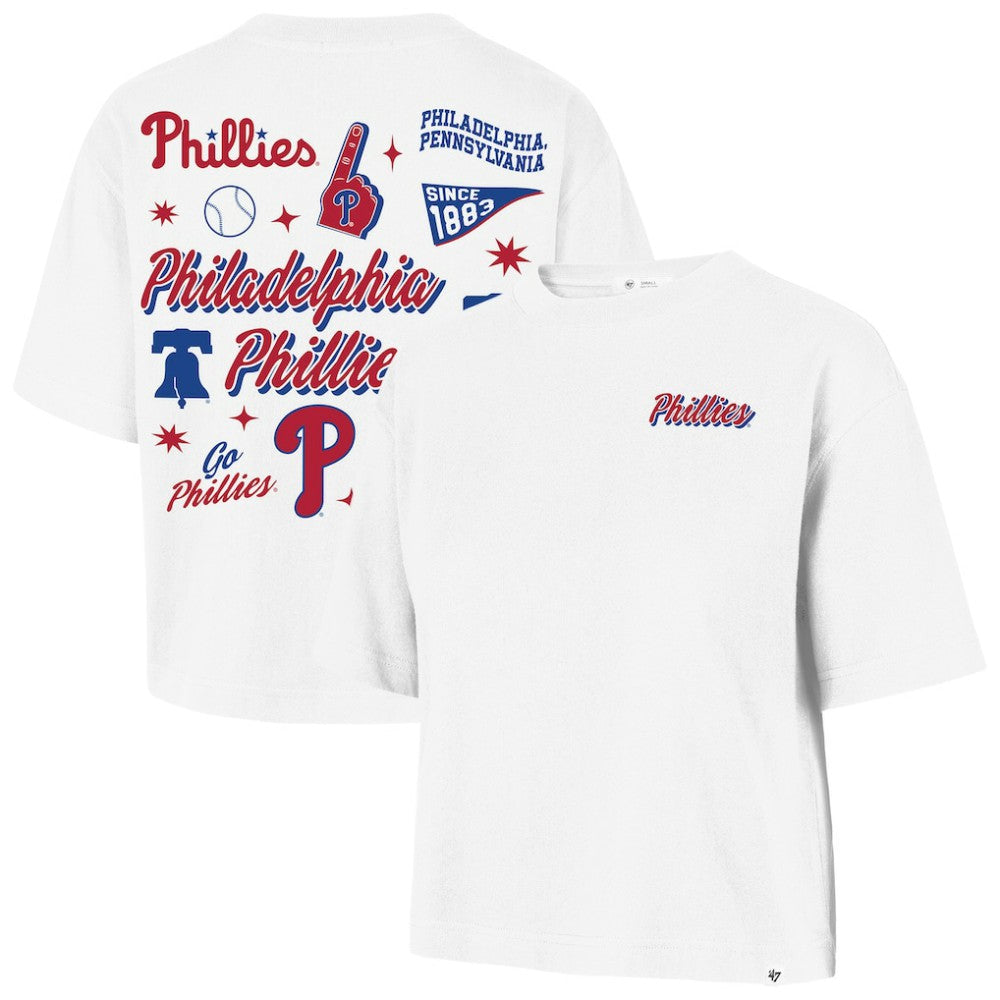 Philadelphia Phillies Women's Collage Script Reed City T-Shirt White