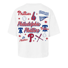 Philadelphia Phillies Women's Collage Script Reed City T-Shirt White