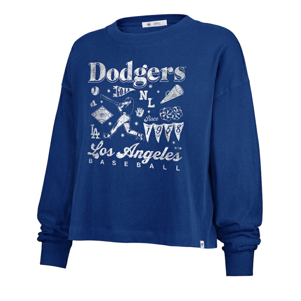 Los Angeles Dodgers Women's Team Collage Sydney Long Sleeve T-Shirt Royal