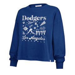 Los Angeles Dodgers Women's Team Collage Sydney Long Sleeve T-Shirt Royal
