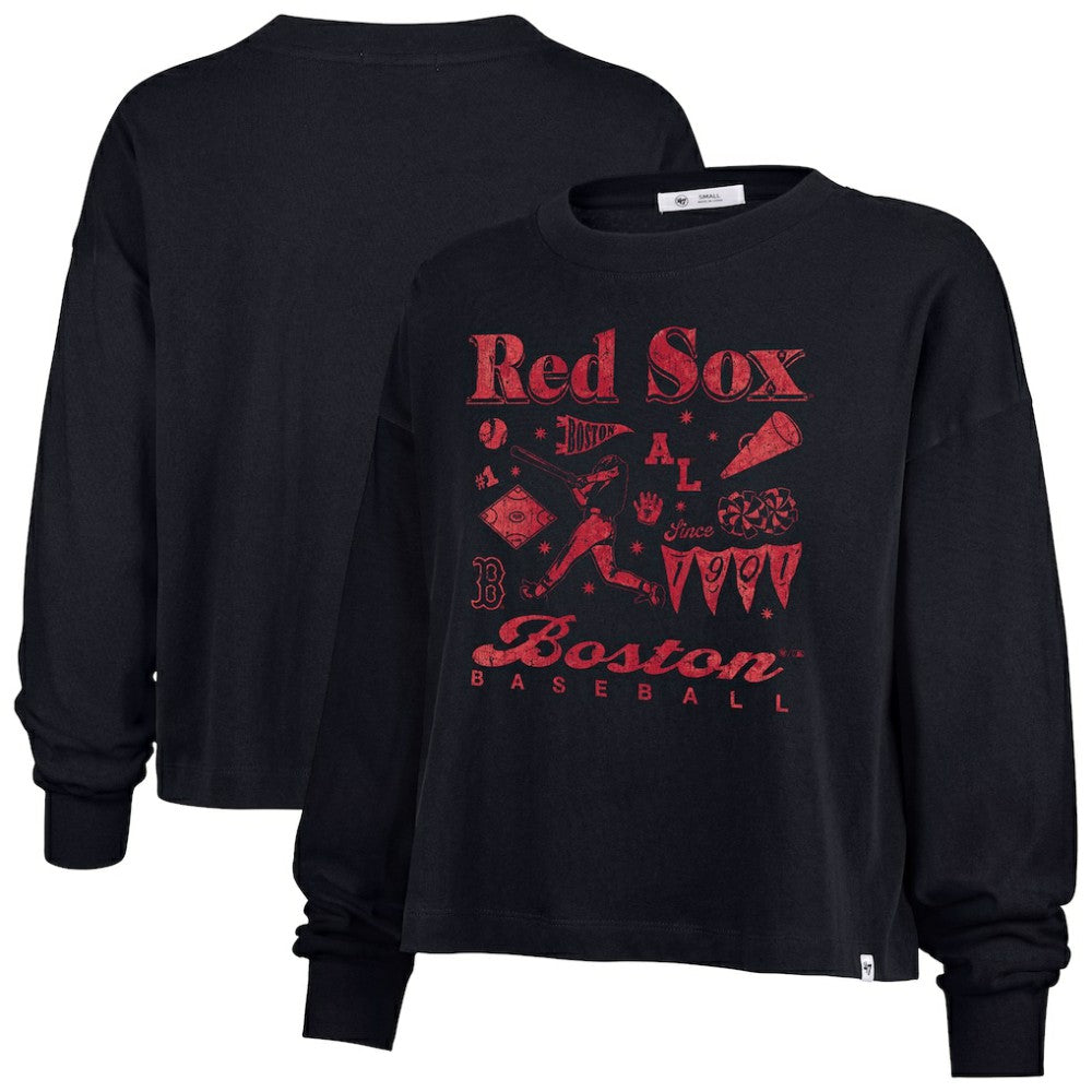 Boston Red Sox Women's Team Collage Sydney Long Sleeve T-Shirt Navy