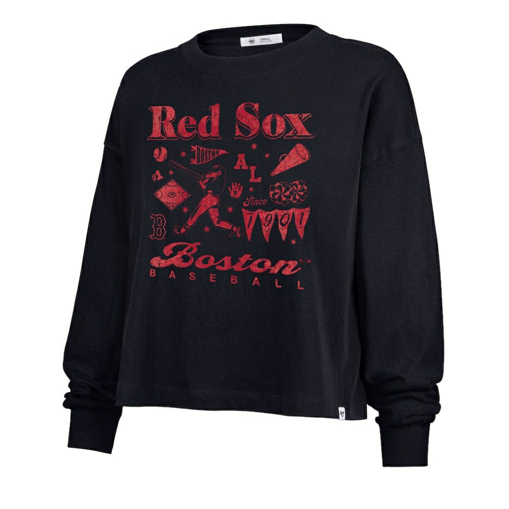 Boston Red Sox Women's Team Collage Sydney Long Sleeve T-Shirt Navy