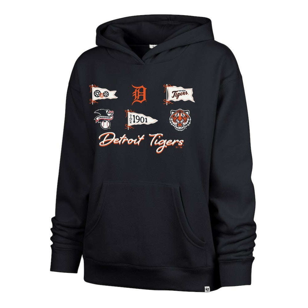 Detroit Tigers Women's Bow & Banners Naomi Hoodie Navy
