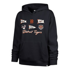 Detroit Tigers Women's Bow & Banners Naomi Hoodie Navy