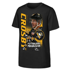 Sidney Crosby Pittsburgh Penguins Outerstuff Youth Playmaker T-Shirt - Black T-shirts