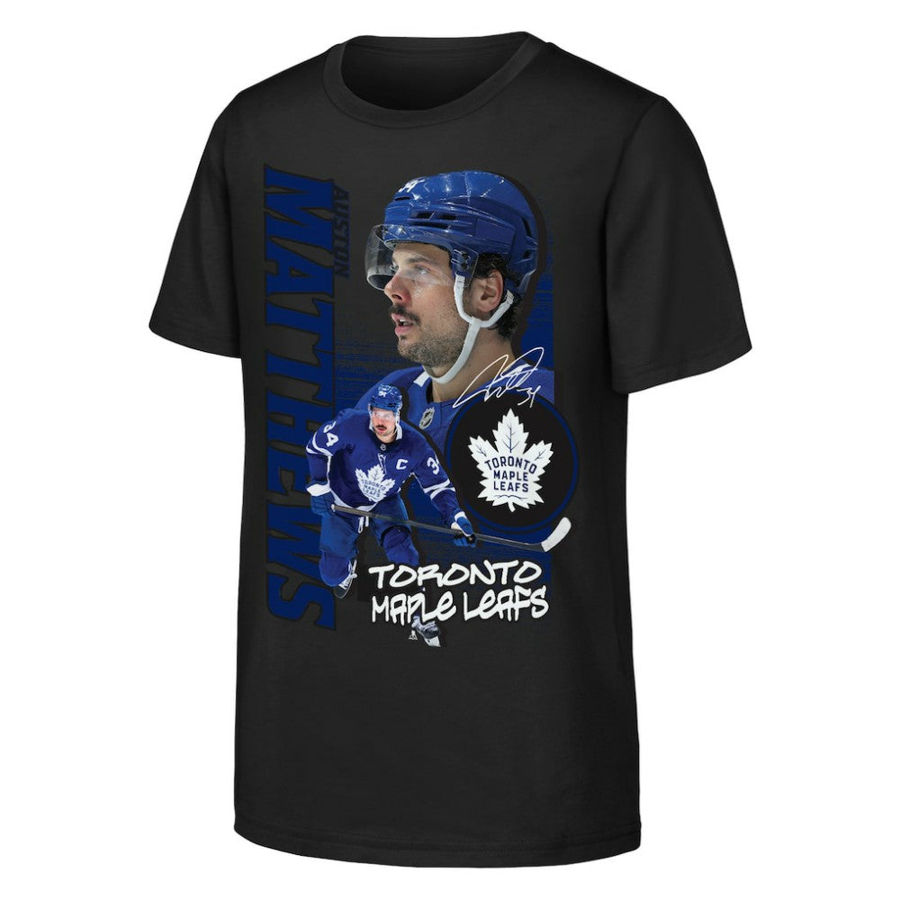 Auston Matthews Toronto Maple Leafs Outerstuff Youth Playmaker T-Shirt - Black T-shirts