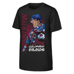 Nathan MacKinnon Colorado Avalanche Outerstuff Youth Playmaker T-Shirt - Black T-shirts