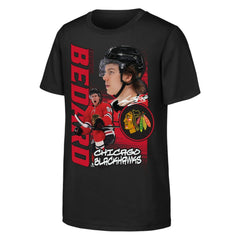 Connor Bedard Chicago Blackhawks Outerstuff Youth Playmaker T-Shirt - Black T-shirts