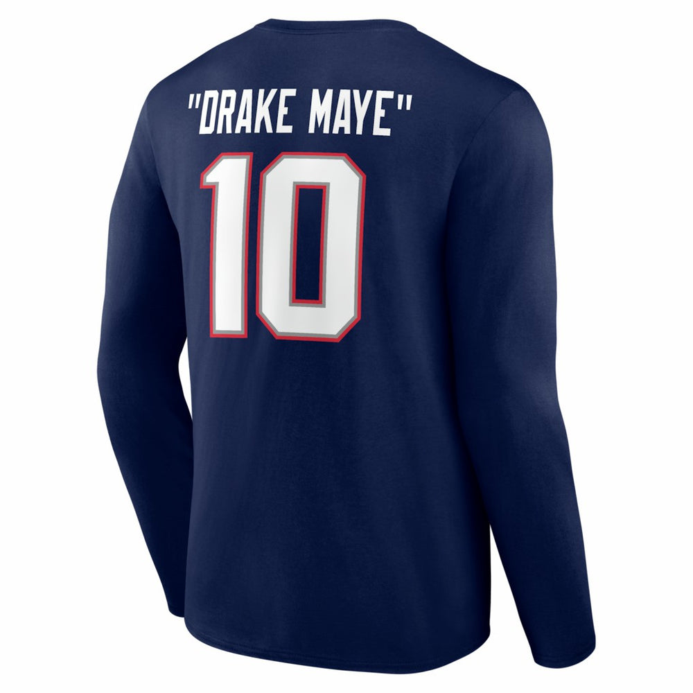 Drake Maye New England Patriots Nickname Long Sleeve T-Shirt - Navy cheap