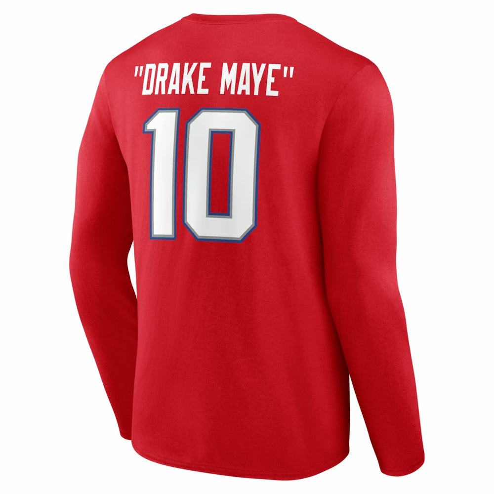 Drake Maye New England Patriots Nickname Long Sleeve T-Shirt - Red cheap