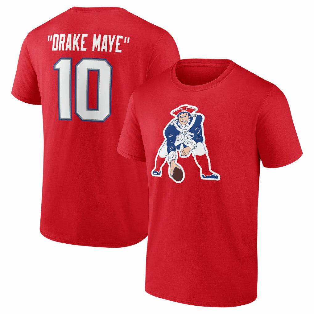 Drake Maye New England Patriots Nickname T-Shirt - Red on sale