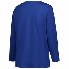 Denver Broncos Women's Plus Size Primary Logo Long Sleeve Scoop Neck T-Shirt - Royal outlet