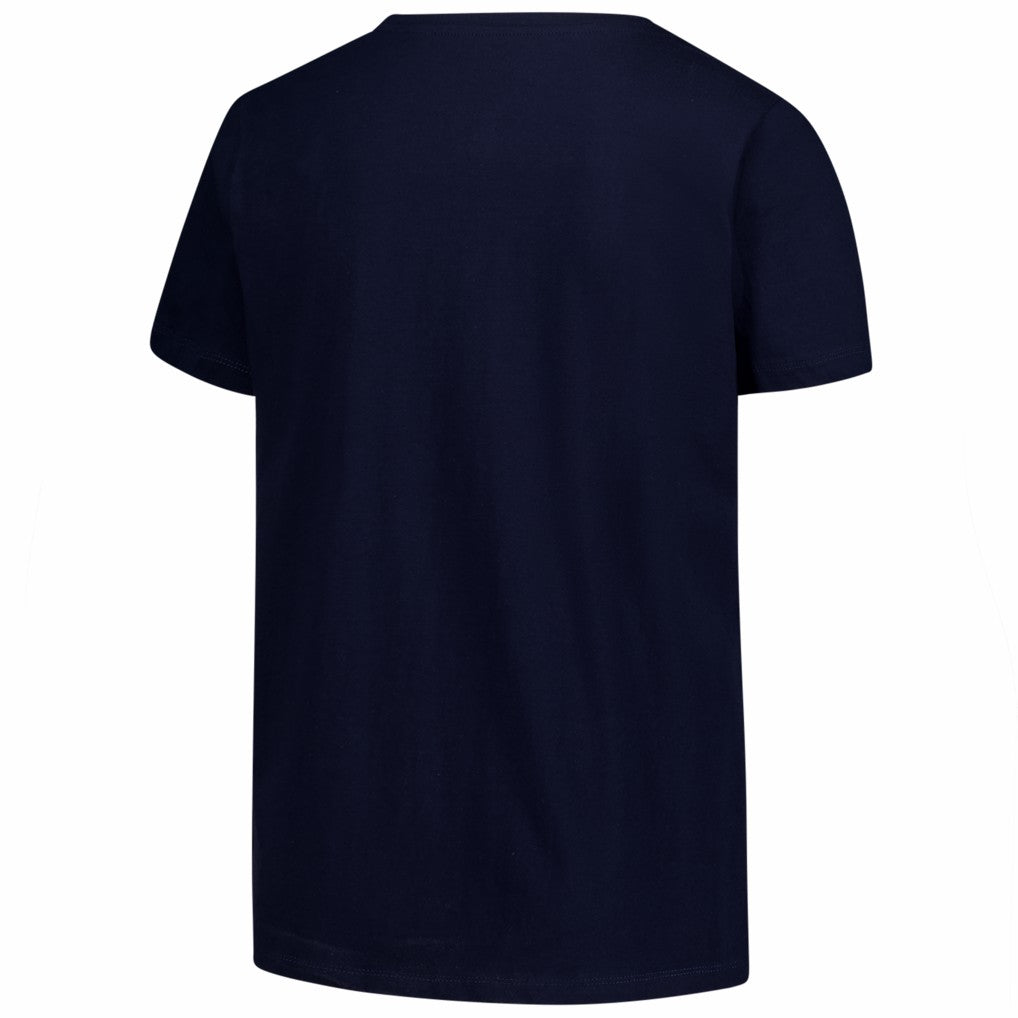 New England Patriots Women's Plus Size Arch Over Logo V-Neck T-Shirt - Navy cheap