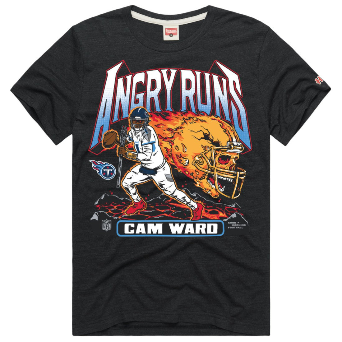 Cameron Ward Tennessee Titans Homage Unisex Angry Runs Player Graphic Tri-Blend T-Shirt - Charcoal cheap