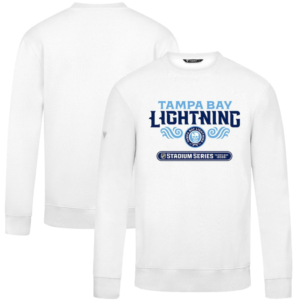Tampa Bay Lightning Levelwear 2026 NHL Stadium Series Zane Stacked Sweatshirt - White Sweatshirts