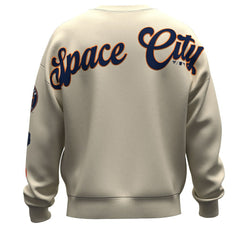 Houston Astros Unisex Spirit Jersey Fleece Crewneck Pennant Sweatshirt Tan