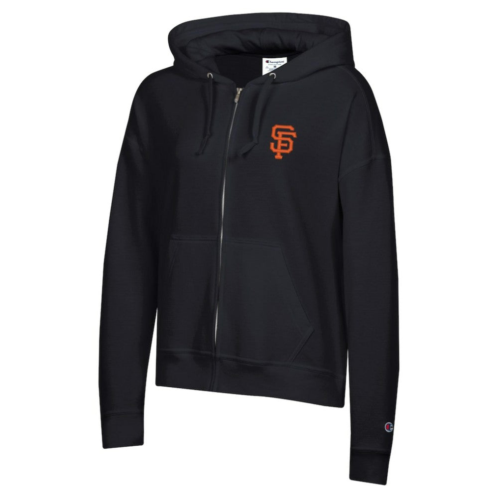 San Francisco Giants Champion Women's Powerblend Fleece Full-Zip Hoodie Black