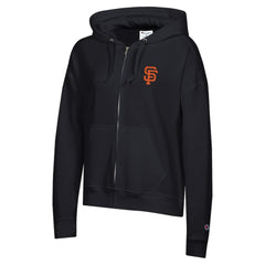 San Francisco Giants Champion Women's Powerblend Fleece Full-Zip Hoodie Black