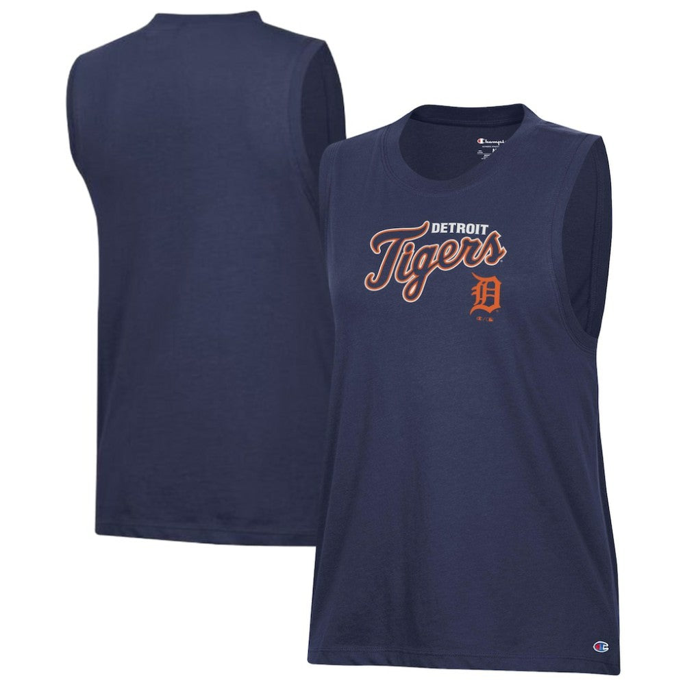 Detroit Tigers Champion Women's Muscle Tank Top Navy