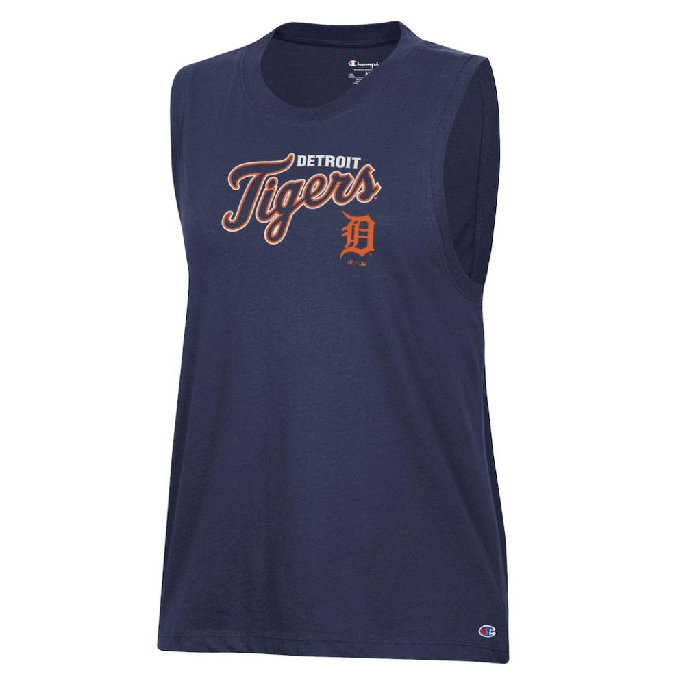 Detroit Tigers Champion Women's Muscle Tank Top Navy
