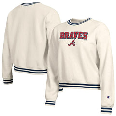 Atlanta Braves Champion Women's Reverse Weave Sweatshirt Cream